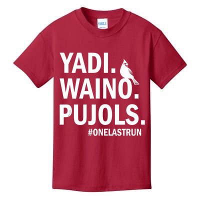 Yadi Waino Pujols #Onelastrun Baseball Softball Kids T-Shirt