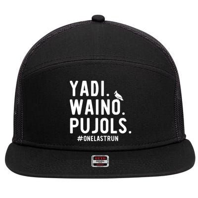 Yadi Waino Pujols One Last Run 7 Panel Mesh Trucker Snapback Hat