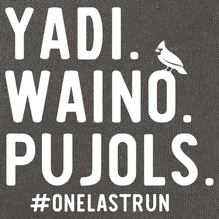 Yadi Waino Pujols One Last Run Cotton Canvas Backpack
