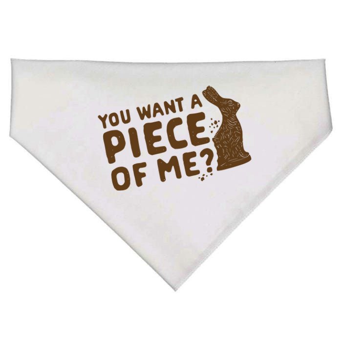 You Wanna Piece Of Me Sarcastic Chocolate Bunny USA-Made Doggie Bandana