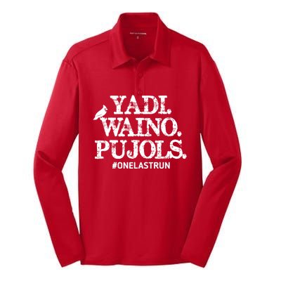 Yadi Waino Pujols #Onelastrun Baseball Silk Touch Performance Long Sleeve Polo