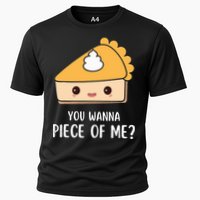You Wanna Piece of Me Thanksgiving Funny Pumpkin Pie Cooling Performance Crew T-Shirt