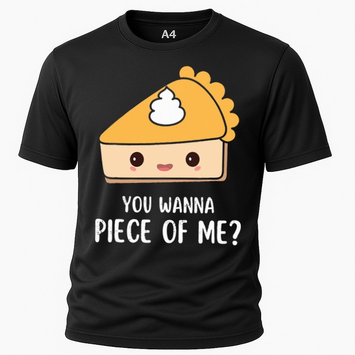 You Wanna Piece of Me Thanksgiving Funny Pumpkin Pie Cooling Performance Crew T-Shirt