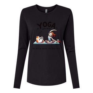 Yoga With Pets Cat Meow Meditation For Instructors Womens Cotton Relaxed Long Sleeve T-Shirt