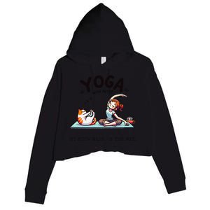 Yoga With Pets Cat Meow Meditation For Instructors Crop Fleece Hoodie