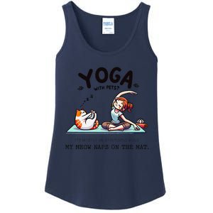 Yoga With Pets Cat Meow Meditation For Instructors Ladies Essential Tank