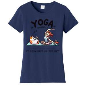 Yoga With Pets Cat Meow Meditation For Instructors Women's T-Shirt