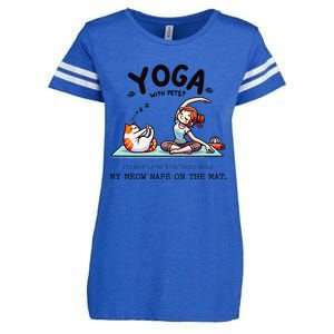 Yoga With Pets Cat Meow Meditation For Instructors Enza Ladies Jersey Football T-Shirt