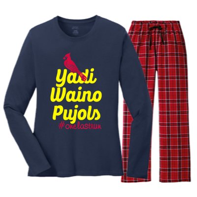 Yadi Waino Pujols Women's Long Sleeve Flannel Pajama Set 