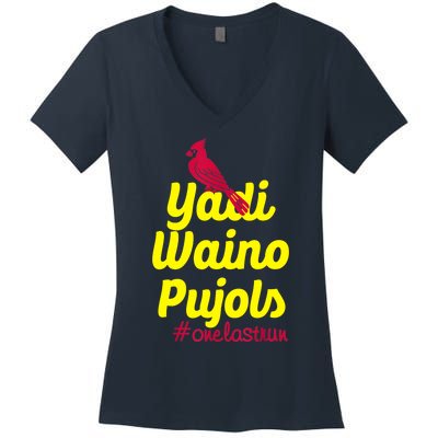 Yadi Waino Pujols Women's V-Neck T-Shirt