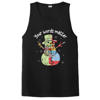 Your Words Retromatter Speech Pathology Aac Snowman Xmas PosiCharge Competitor Tank