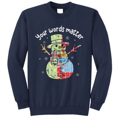 Your Words Retromatter Speech Pathology Aac Snowman Xmas Sweatshirt