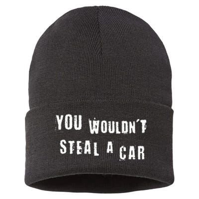 You Wouldnt Steal A Car Funny Costume Pirate Theme Party Sustainable Knit Beanie