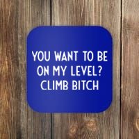 You Want To Be On My Level Climb Bitch I Funny Gift Coaster