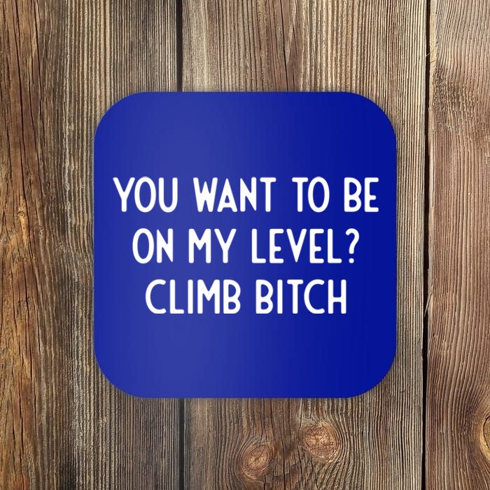 You Want To Be On My Level Climb Bitch I Funny Gift Coaster