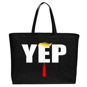 Yep With Trump Hair And Red Necktie Maga Cotton Canvas Jumbo Tote