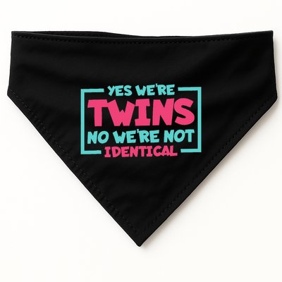 Yes WeRe Twins No WeRe Not Identical Twin Siblings USA-Made Doggie Bandana