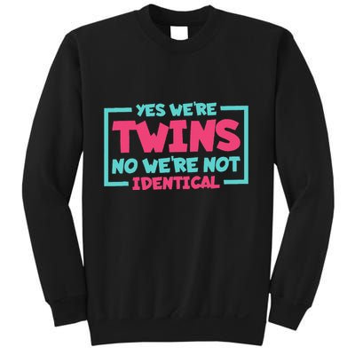 Yes WeRe Twins No WeRe Not Identical Twin Siblings Sweatshirt