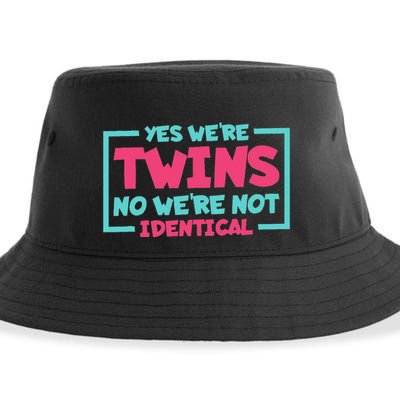Yes WeRe Twins No WeRe Not Identical Twin Siblings Sustainable Bucket Hat