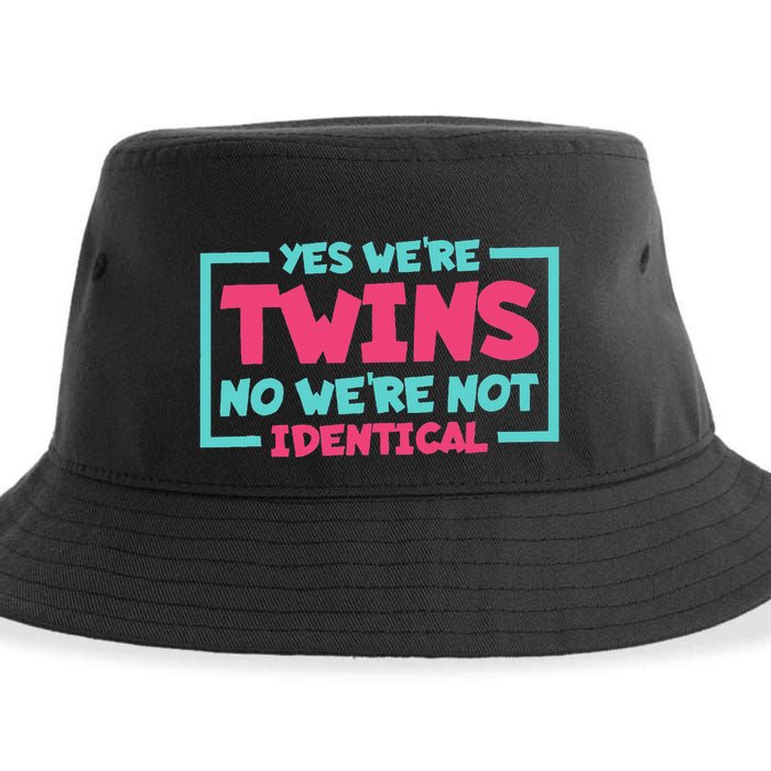Yes WeRe Twins No WeRe Not Identical Twin Siblings Sustainable Bucket Hat
