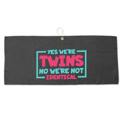 Yes WeRe Twins No WeRe Not Identical Twin Siblings Large Microfiber Waffle Golf Towel