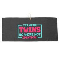 Yes WeRe Twins No WeRe Not Identical Twin Siblings Large Microfiber Waffle Golf Towel