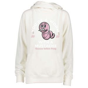 Youre Worm With A Mustache James Tom Ariana Reality Womens Funnel Neck Pullover Hood