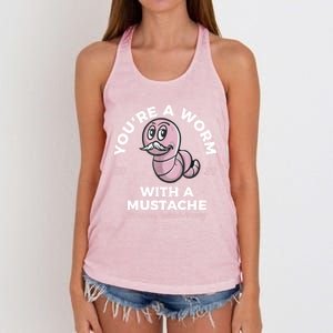 Youre Worm With A Mustache James Tom Ariana Reality Women's Knotted Racerback Tank