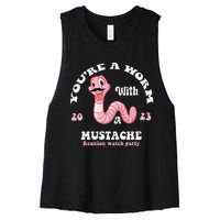 You're Worm With A Mustache James Tom Ariana Reality Funny Women's Racerback Cropped Tank