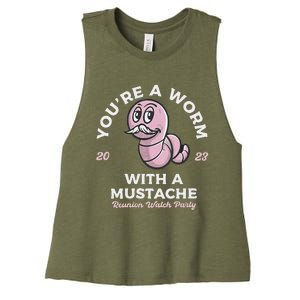 You're Worm With A Mustache James Tom Ariana Reality Women's Racerback Cropped Tank