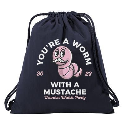 You're Worm With A Mustache James Tom Ariana Reality Drawstring Bag