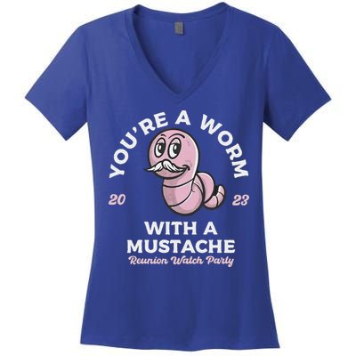 You're Worm With A Mustache James Tom Ariana Reality Women's V-Neck T-Shirt