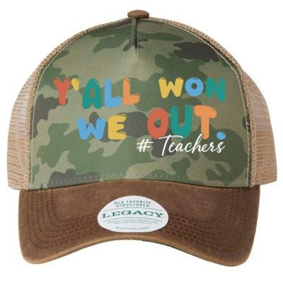 YAll Won We Out Teacher Legacy Tie Dye Trucker Hat