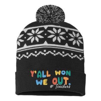 YAll Won We Out Teacher USA-Made Snowflake Beanie