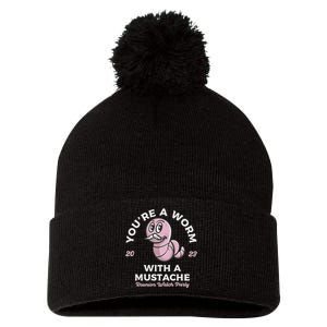 You're Worm With A Mustache James Tom Ariana Reality Pom Pom 12in Knit Beanie