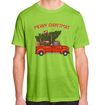 Yorkie Xmas Vintage Red Pickup Retro Truck Meaningful Gift Adult ChromaSoft Performance T-Shirt