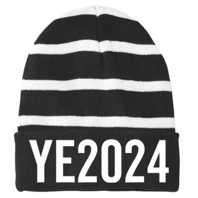 YE2024 Ye 2024 President Election Vote Striped Beanie with Solid Band