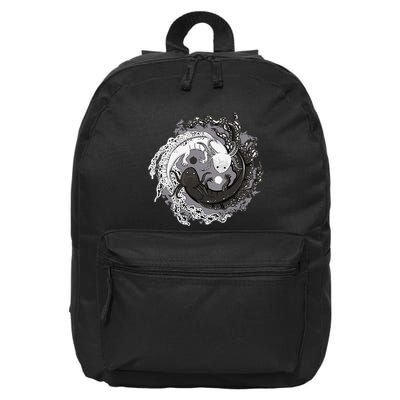 Yin Yang Axolotls Zen Axolotl Meditation Yoga 16 in Basic Backpack