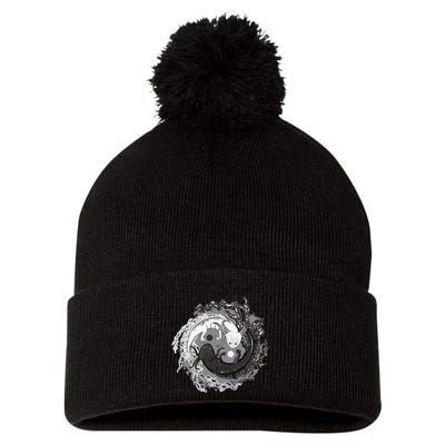 Yin Yang Axolotls Zen Axolotl Meditation Yoga Pom Pom 12in Knit Beanie