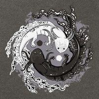 Yin Yang Axolotls Zen Axolotl Meditation Yoga Cotton Canvas Backpack