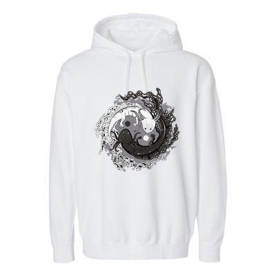 Yin Yang Axolotls Zen Axolotl Meditation Yoga Garment-Dyed Fleece Hoodie