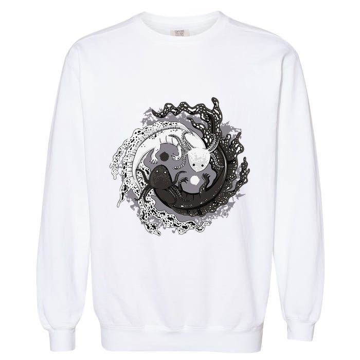 Yin Yang Axolotls Zen Axolotl Meditation Yoga Garment-Dyed Sweatshirt