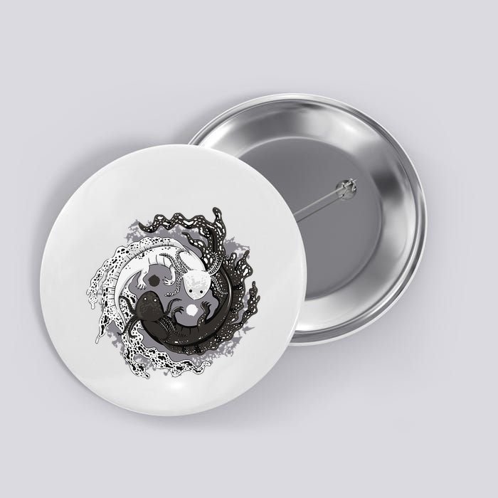 Yin Yang Axolotls Zen Axolotl Meditation Yoga Button