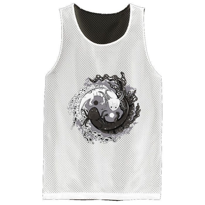 Yin Yang Axolotls Zen Axolotl Meditation Yoga Mesh Reversible Basketball Jersey Tank