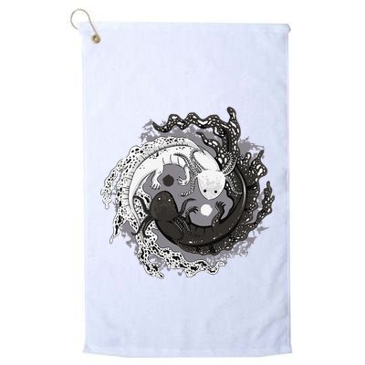Yin Yang Axolotls Zen Axolotl Meditation Yoga Golf Towel