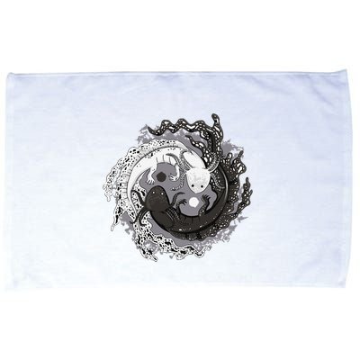 Yin Yang Axolotls Zen Axolotl Meditation Yoga Microfiber Hand Towel