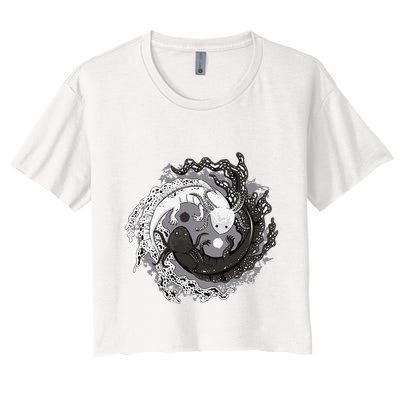 Yin Yang Axolotls Zen Axolotl Meditation Yoga Crop Top