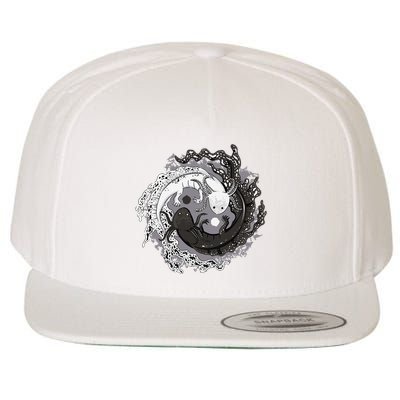 Yin Yang Axolotls Zen Axolotl Meditation Yoga Wool Snapback Cap