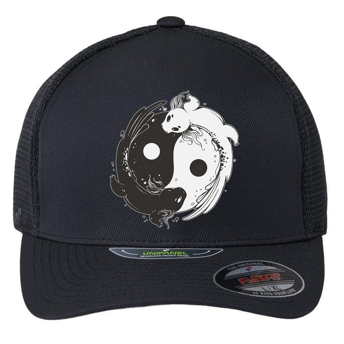 Yin Yang Axolotls  Zen Axolotl Meditation Yoga   Flexfit Unipanel Trucker Cap
