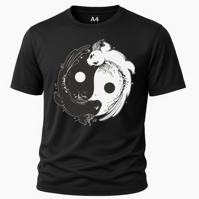 Yin Yang Axolotls  Zen Axolotl Meditation Yoga   Cooling Performance Crew T-Shirt